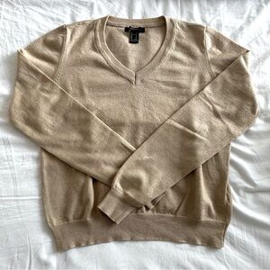 small tan v neck sweater